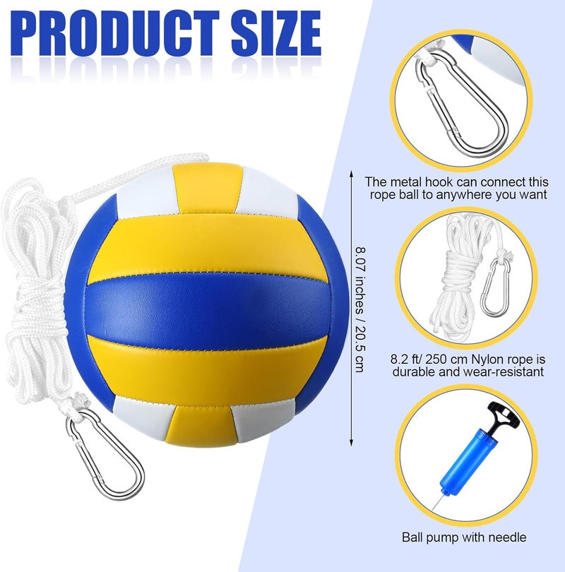 MiniInflat 2 Pcs Tether Balls and Rope Set Replacement Tetherball with Ball Pump for Adults Backyard Playground Outdoor Game - Image 2